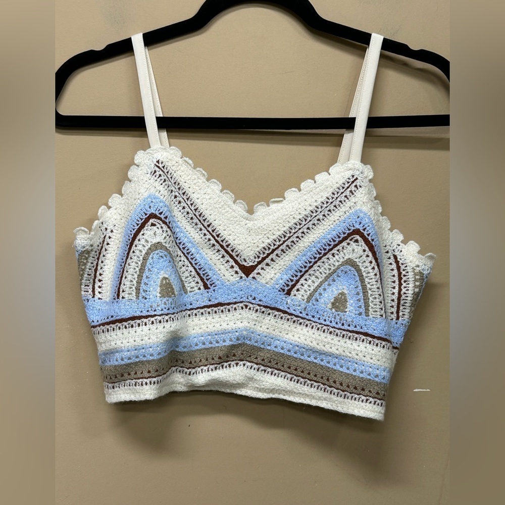 Rebellion Womens M Top Crochet Hippie CottageCore Crop Countrycore  Boho